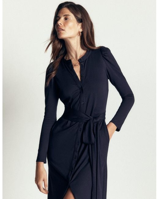 Boden Blue Honor Column Jersey Midi Dress