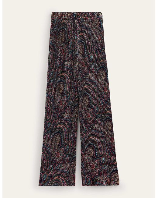 Pantalon large en satin plissé Boden en coloris Multicolor