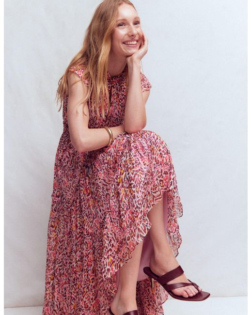Boden Pink High Neck Sleeveless Dress