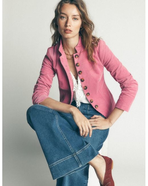Boden Pink Hereford Military Cord Jacket