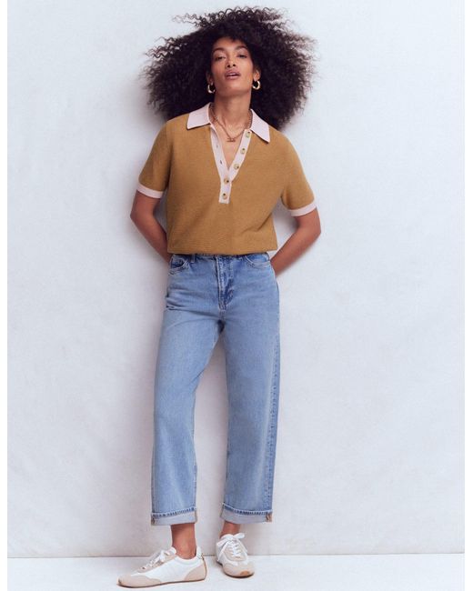 Boden Blue Grace Colour Block T-Shirt
