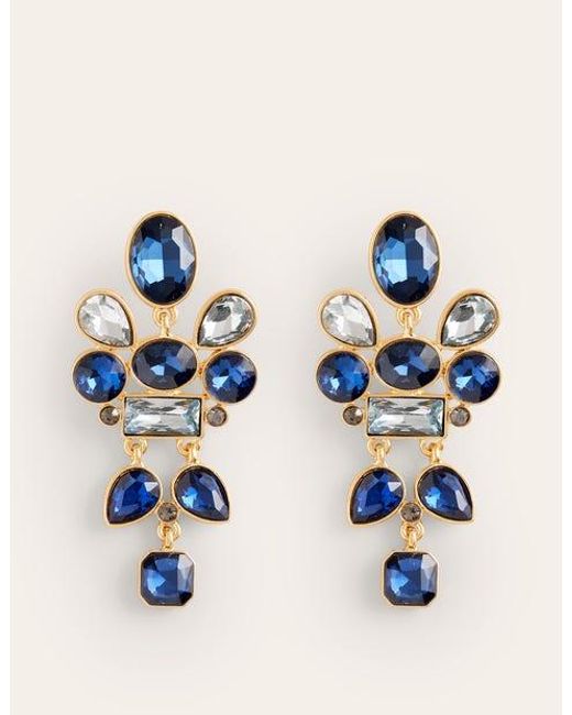 Boden Blue Mega Cluster Jewel Earrings