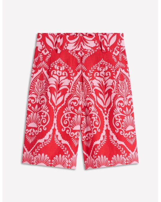 Boden Red Kensington Linen Shorts