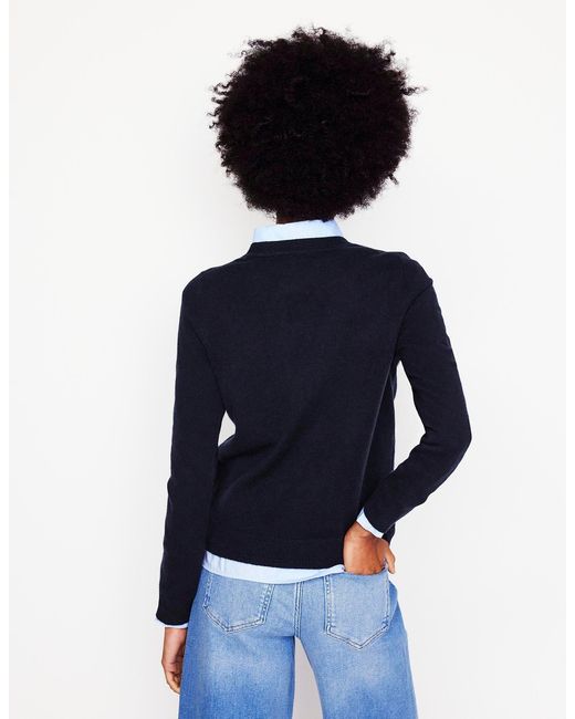 Boden Blue Eva Cashmere Crew Neck Jumper