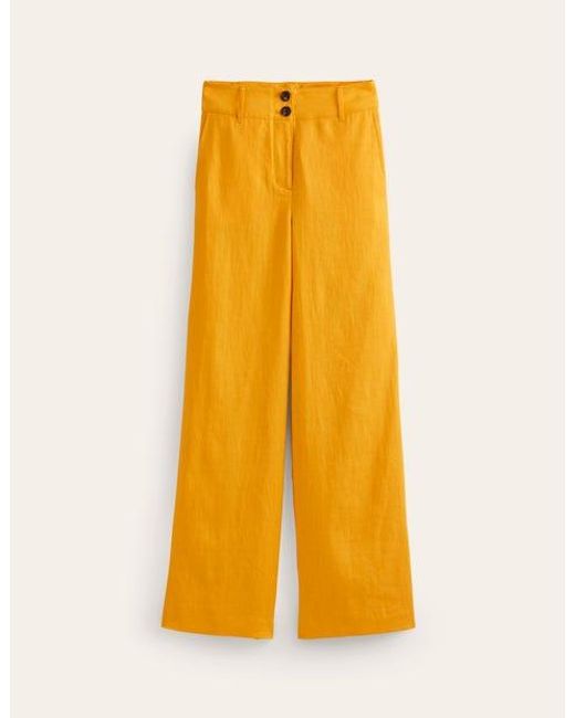 Boden Yellow Westbourne Linen Pants