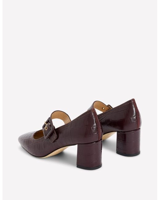 Boden Brown Buckle Strap Block Heels
