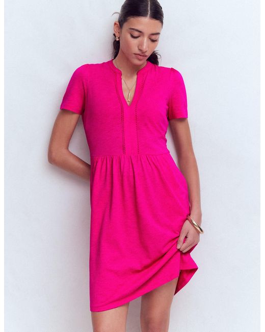 Boden Pink Naomi Short Sleeve Dress