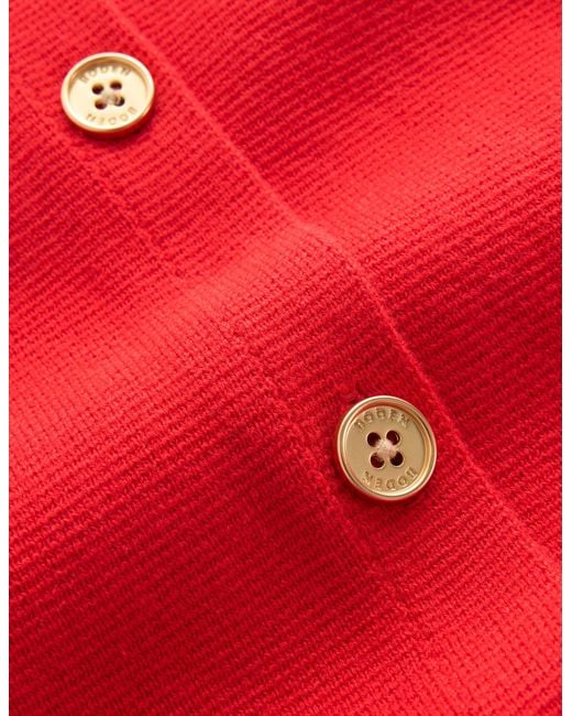 Boden Red Crew Milano Knit Waistcoat