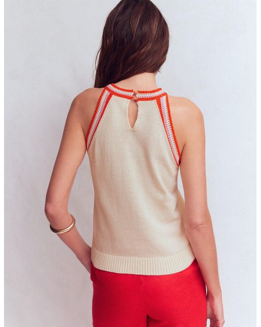 Boden Red Saffron Crochet Racer Tank