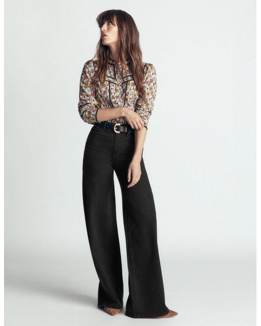 Boden White High Rise Wide Leg Jeans