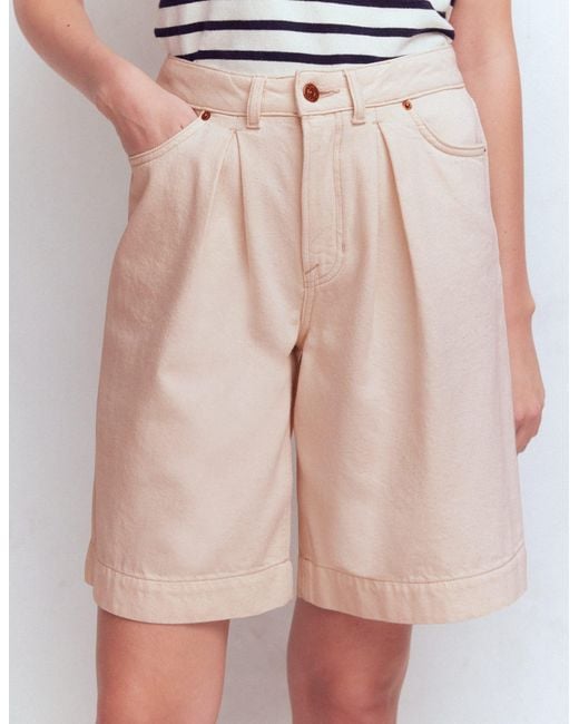 Boden White Denim Bermuda Shorts