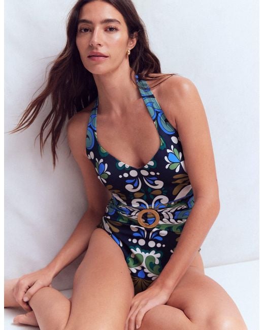 Boden Blue Sorrento Hoop Sash Swimsuit