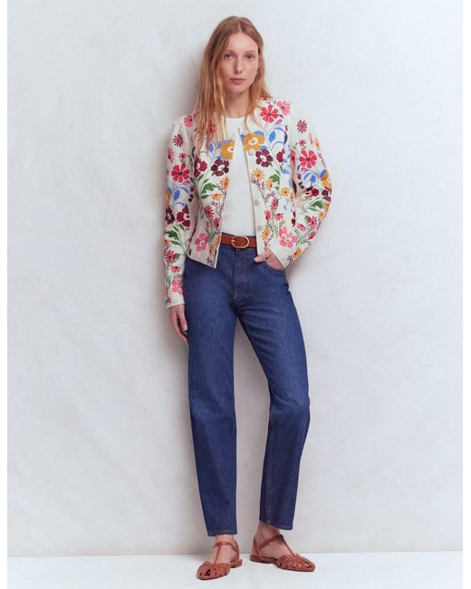 Boden White Salisbury Puff Sleeve Jacket