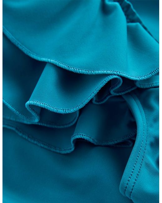 Boden Blue Mega Ruffle Swimsuit