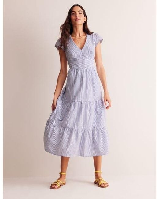 Robe midi style 40s may en coton Boden en coloris Blue