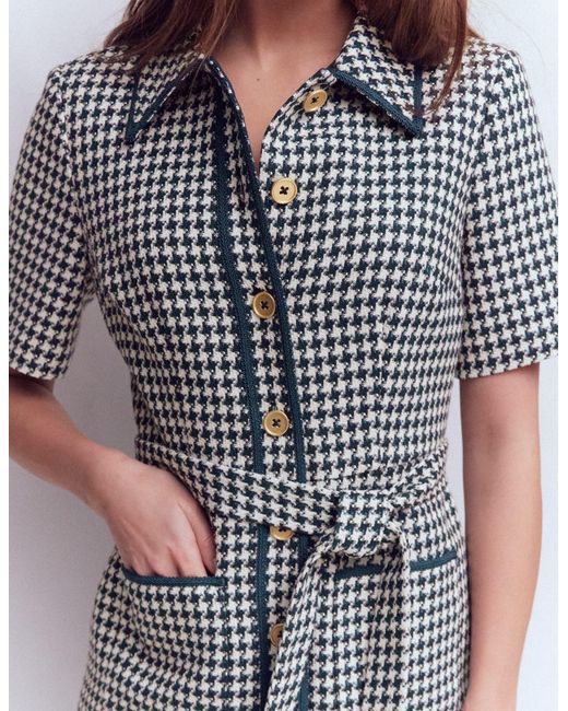 Boden Gray Loren Trim Short Dress