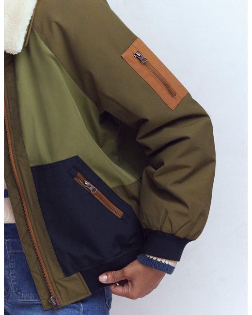 Boden Green Borg Detail Bomber Jacket
