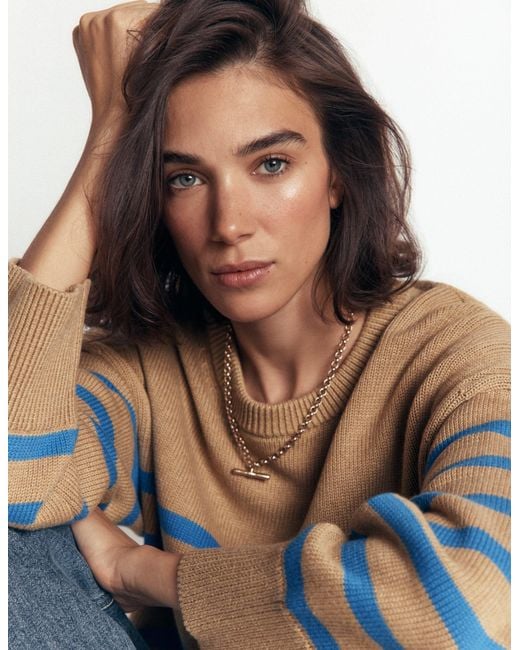 Boden Blue Lucy Relaxed Cotton Jumper