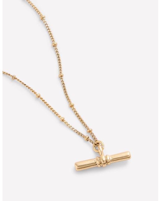 Boden White Fine T-Bar Pendant Necklace