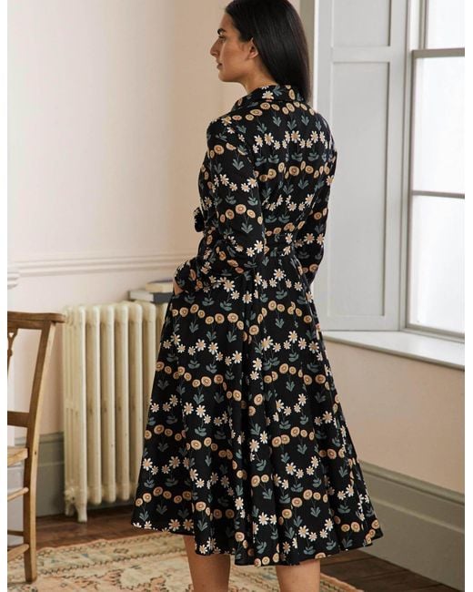 chinese dress ladies Amy Cotton Midi Shirt Dress-Ivory, Botanical Greenhouse main image 1