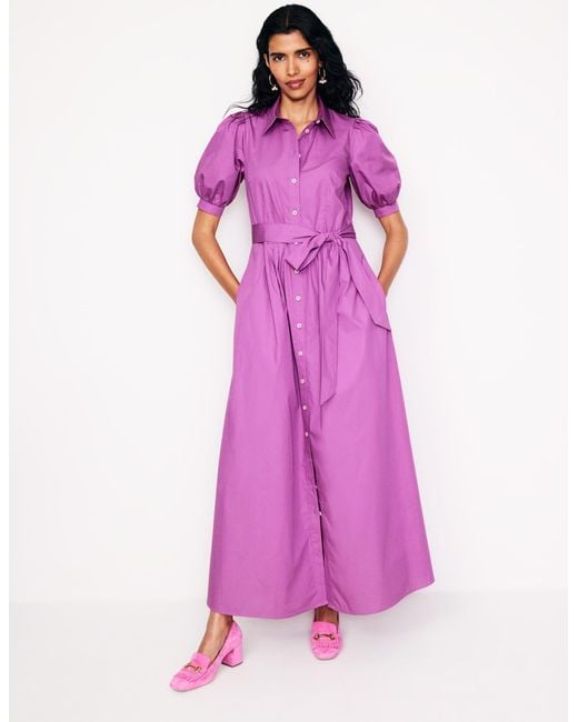 Boden Pink Alexa Maxi Shirt Dress