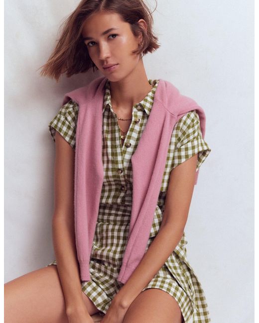 Boden Green Kay Linen Playsuit