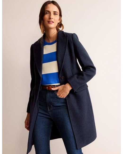 Boden Blue Canterbury Textured Coat