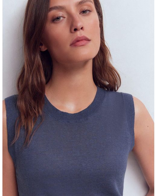 Boden Blue Agnes Linen Tank