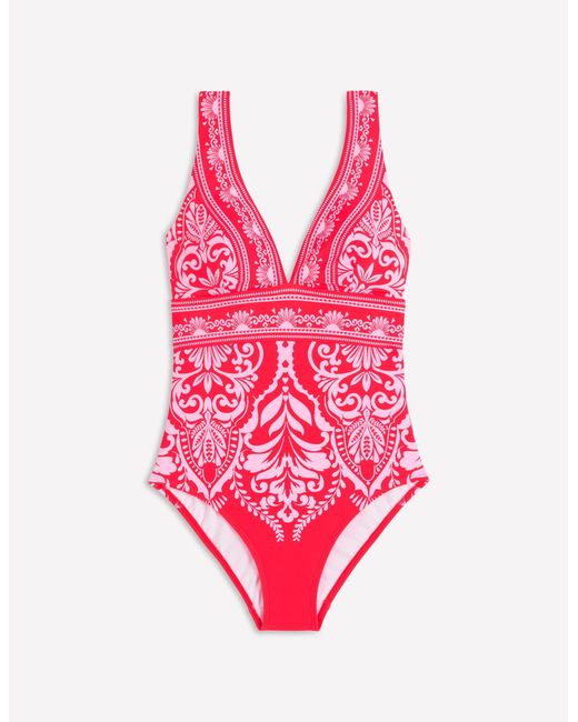 Boden Pink Porto V-Neck Swimsuit