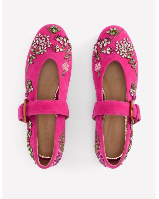 Boden Pink Kylie Flat Buckle Mary Janes