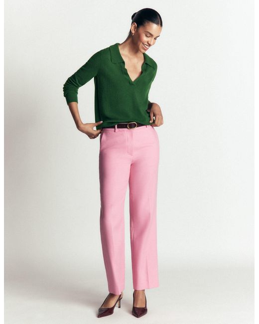 Boden Green Elsie Cashmere Henley Jumper