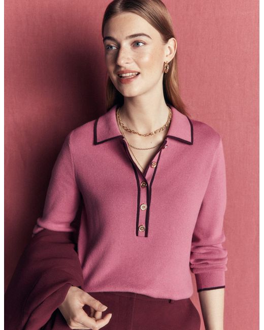 Boden Red Liz Henley Jumper
