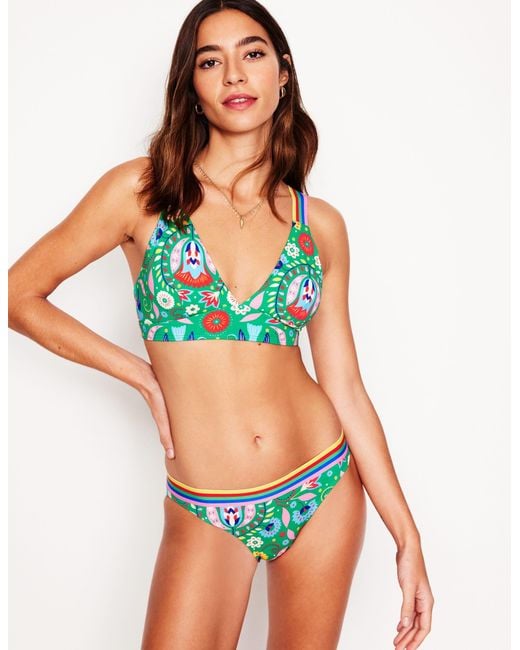 Boden Blue Stripe Trim Bikini Bottoms