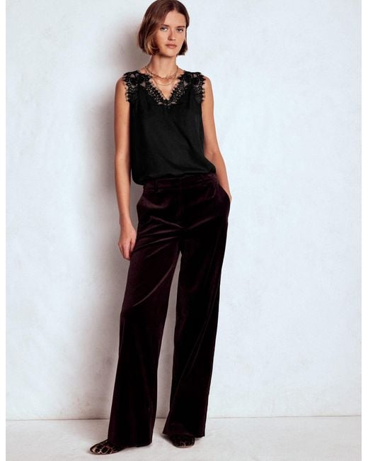 Boden Black Ara Silk Blend Lace Cami
