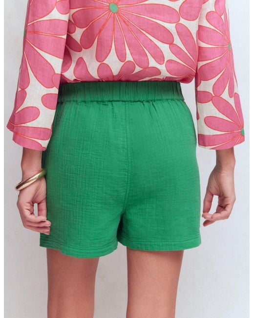 Boden Red Pull On Double Cloth Shorts