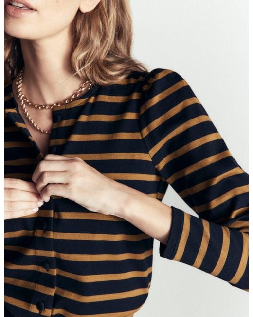 Boden Blue Iris Puff Sleeve Mariner