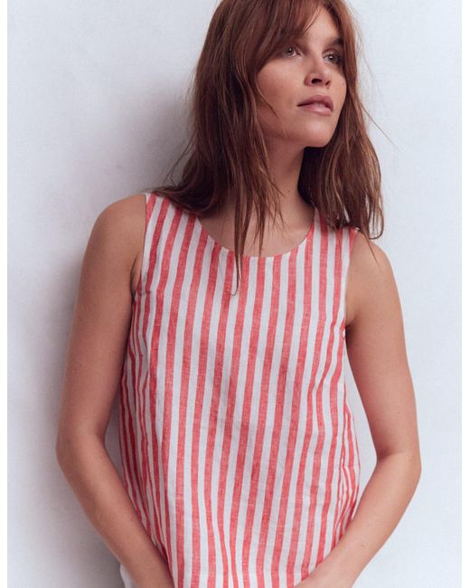 Boden Red Sofia Linen Top