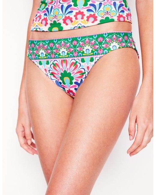 Boden Blue Porto Bikini Bottoms-Multi, Decorative Dandelion