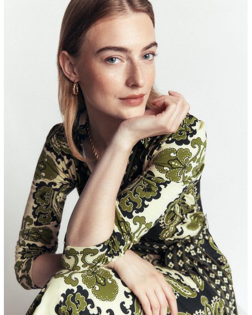Boden Green Imogen Collared Jersey Dress