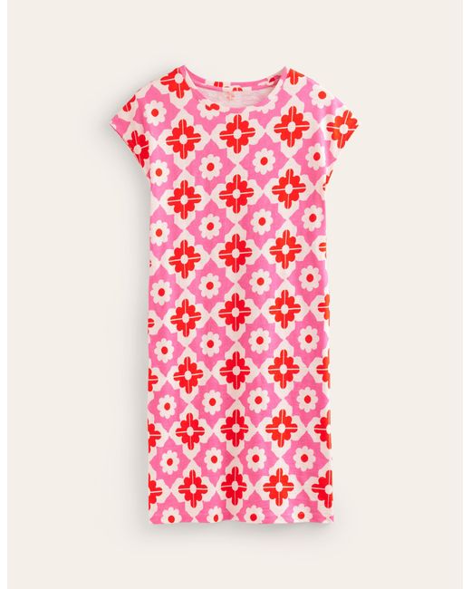 Boden Pink Leah Jersey T-shirt Dress