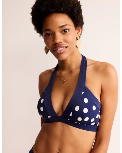 Boden Blue Ithaca Halter Bikini Top