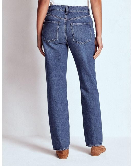 Boden Blue High Rise Straight Leg Jeans