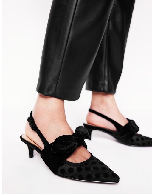 Boden Black Bow Kitten Heels