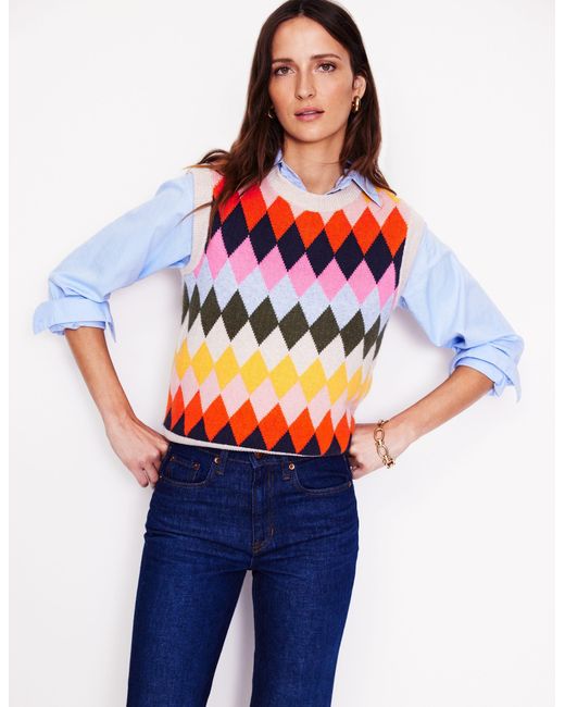 Boden Multicolor Patterned Vest