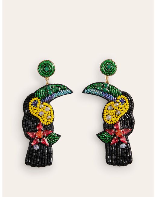 Boucles d'oreilles avec motif en perles Boden en coloris Black
