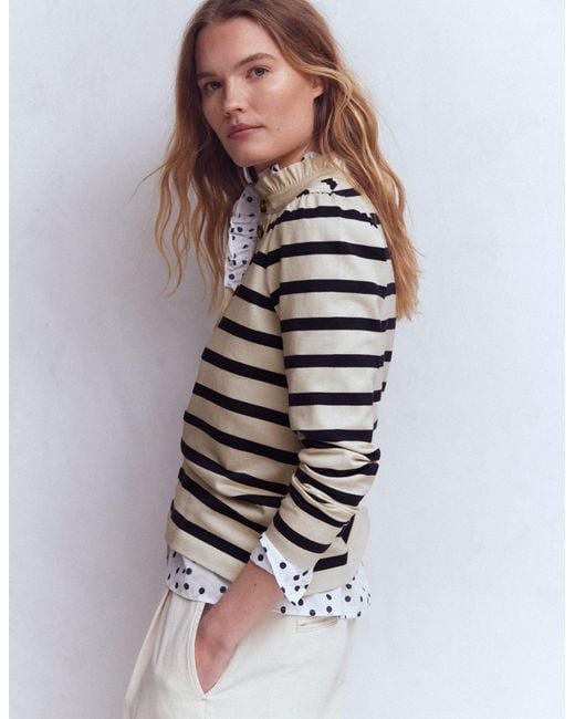 Boden White Ruffle Collar Mariner