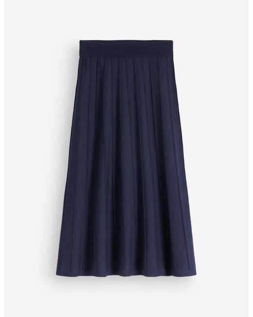 Boden Blue Ottoman Knitted Midi Skirt