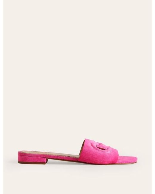 Boden Pink Stitch Cut Out Snaffle Sliders