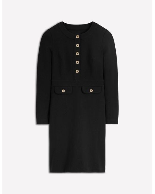 Boden Black Lavinia Button Shift Dress