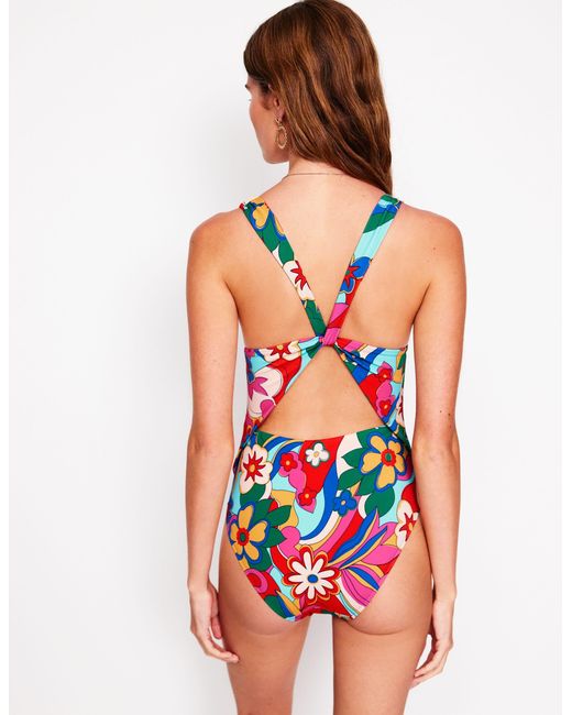 Boden Red Mykonos Deep V Swimsuit